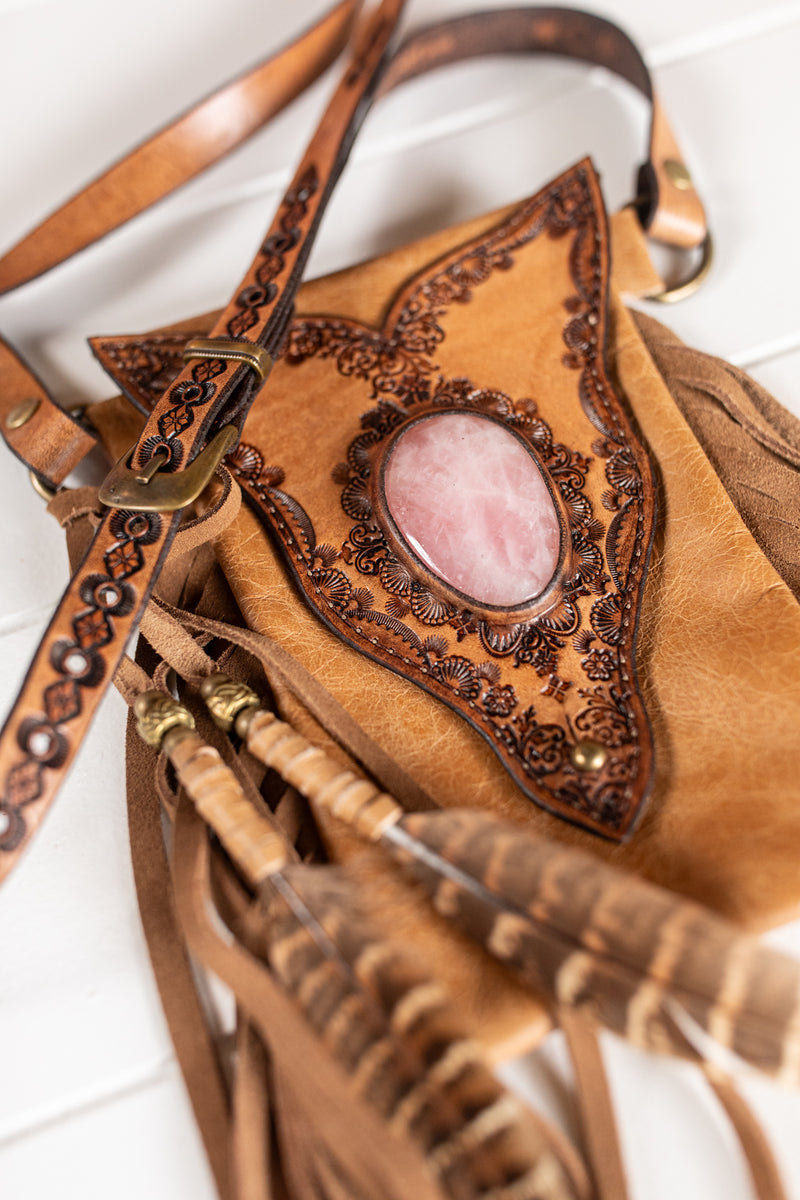 Gypsy Wanderer Phone Pouch with Rose Quartz