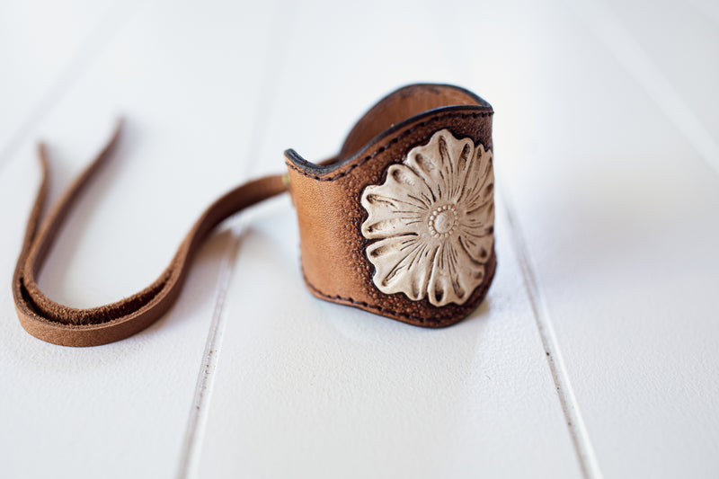 Hand Painted Western Floral Cuff