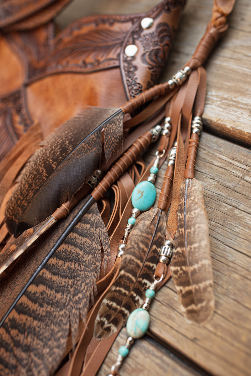 Petite Apache Tasseled Bag with Turquoise