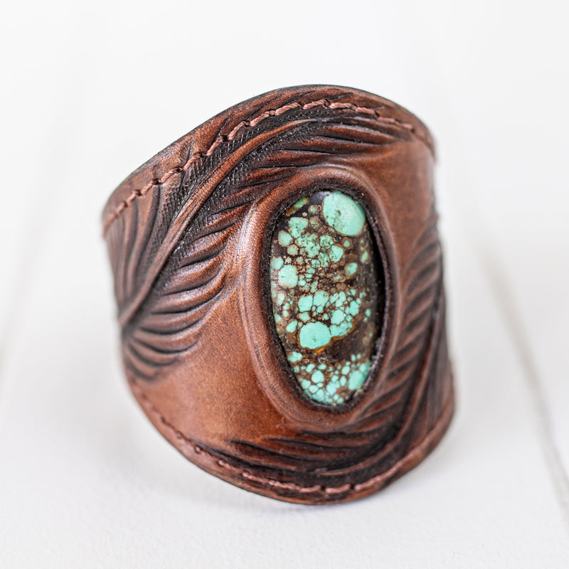 Eagle Feather Cuff with Turquoise